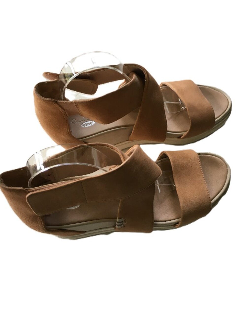 Dr. Scholl's Scout High Wedge Sandals Beige Tan Platform Size 10